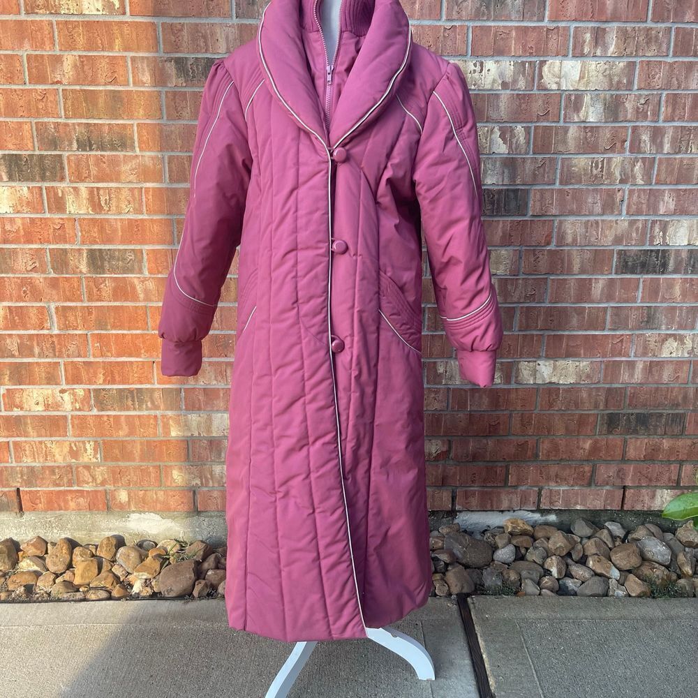 Mulberry Long Quilted Trench Coat in Dusty Rose